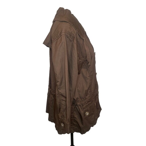 Eddie Bauer BROWN Casual Cargo Button Full ZipFront Drawstring Back Jacket Sz XL - Picture 4 of 7